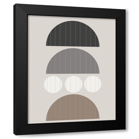 Vertical Stripes II Black Modern Wood Framed Art Print with Double Matting by Santiago, Daniela