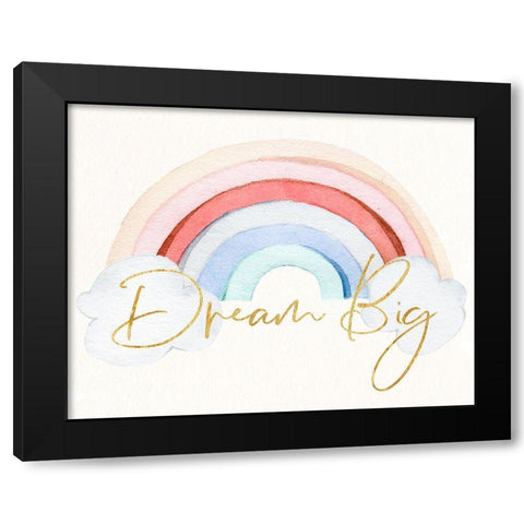 Dream Big Black Modern Wood Framed Art Print with Double Matting by Santiago, Daniela