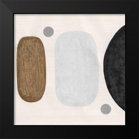 Neutral Stones II Black Modern Wood Framed Art Print by Tava Studios