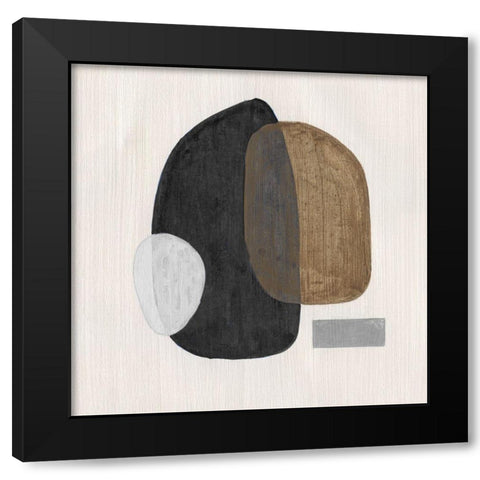 Neutral Stones III Black Modern Wood Framed Art Print by Tava Studios