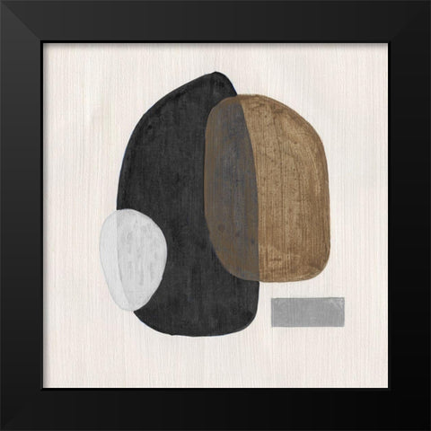 Neutral Stones III Black Modern Wood Framed Art Print by Tava Studios