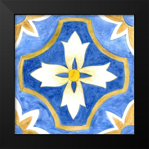 Odyssey Tile I Black Modern Wood Framed Art Print by Tava Studios