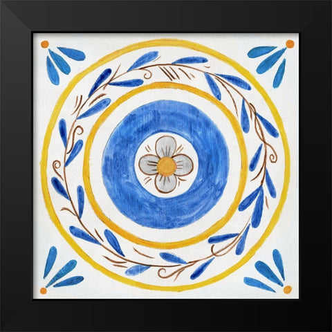 Odyssey Tile II Black Modern Wood Framed Art Print by Tava Studios