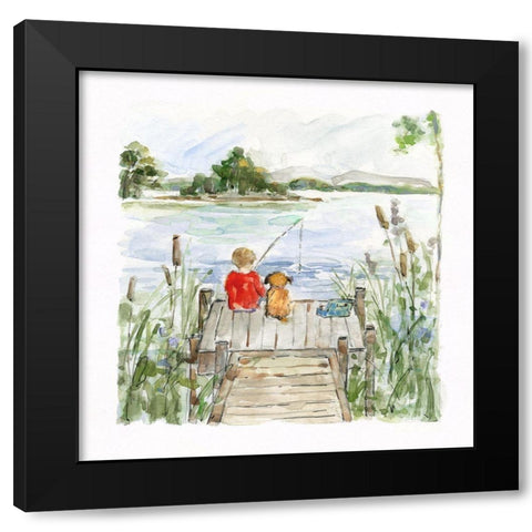 Lake Friends Black Modern Wood Framed Art Print with Double Matting by Swatland, Sally