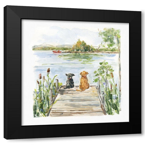 Lake Buddies Black Modern Wood Framed Art Print with Double Matting by Swatland, Sally