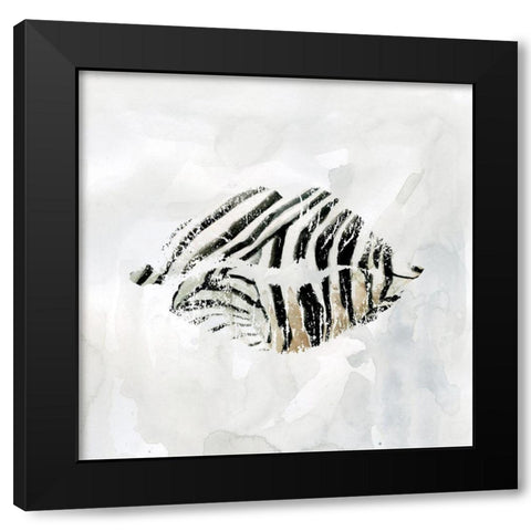 Zebra Kisses I Black Modern Wood Framed Art Print by Robinson, Carol