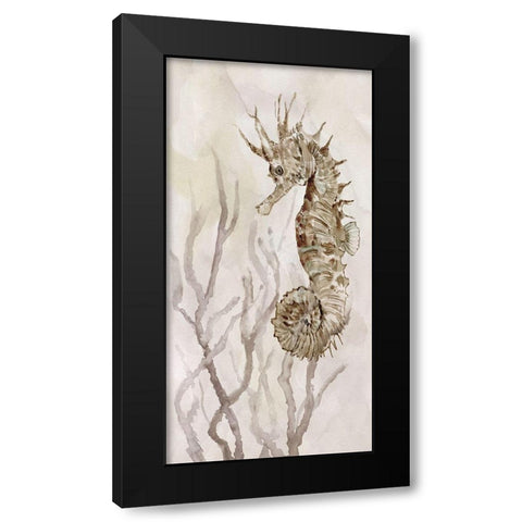 Neutral Seahorse II Black Modern Wood Framed Art Print by Robinson, Carol