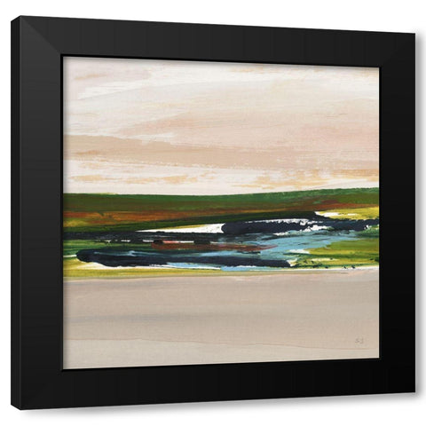 Green Is My Valley I Black Modern Wood Framed Art Print with Double Matting by Jill, Susan