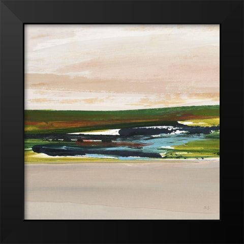 Green Is My Valley I Black Modern Wood Framed Art Print by Jill, Susan
