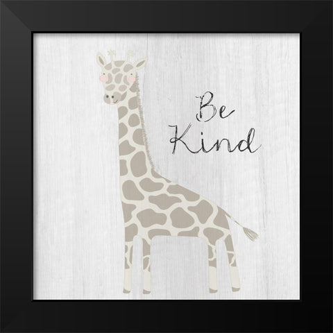 Be Kind Black Modern Wood Framed Art Print by Jill, Susan