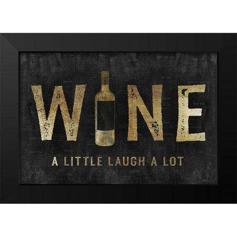 Golden Wine Black Modern Wood Framed Art Print by Carpentieri, Natalie