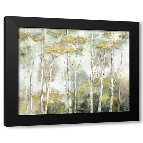 Twinkling Trees Black Modern Wood Framed Art Print with Double Matting by Nan