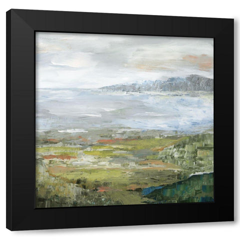 Tapestry Horizon Black Modern Wood Framed Art Print with Double Matting by Nan