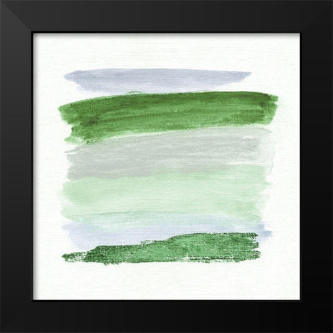 Green Rhythm II Black Modern Wood Framed Art Print by Tava Studios