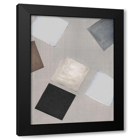 Block Encounter I Black Modern Wood Framed Art Print by Tava Studios