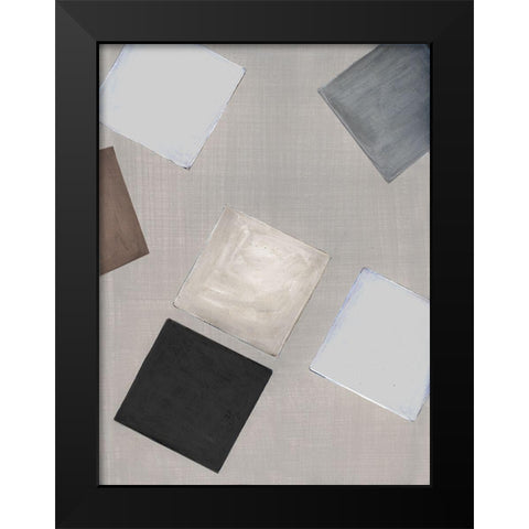 Block Encounter I Black Modern Wood Framed Art Print by Tava Studios