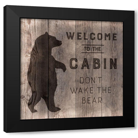 Dont Wake the Bear Black Modern Wood Framed Art Print with Double Matting by CAD Designs