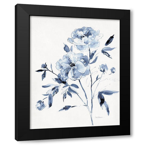 Inky Chickory Botanical II Black Modern Wood Framed Art Print with Double Matting by Robinson, Carol