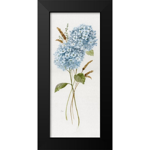 Petite Blue Hydrangea I Black Modern Wood Framed Art Print by Nan