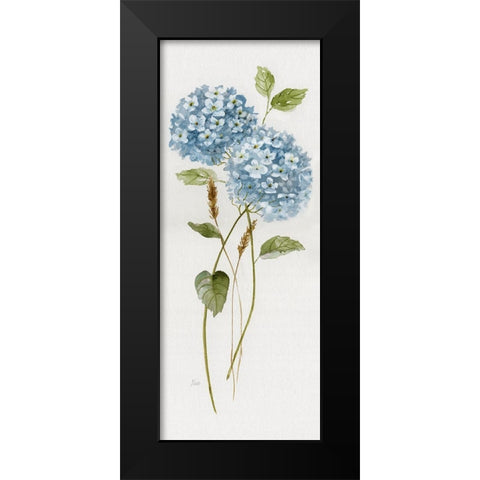 Petite Blue Hydrangea II Black Modern Wood Framed Art Print by Nan