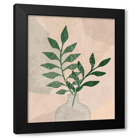 Sedona Greenery I Black Modern Wood Framed Art Print with Double Matting by Carpentieri, Natalie