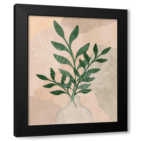 Sedona Greenery II Black Modern Wood Framed Art Print by Carpentieri, Natalie