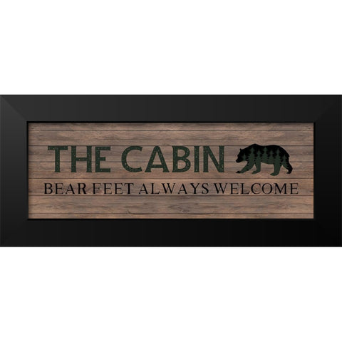 Bear Feet Black Modern Wood Framed Art Print by CAD Designs