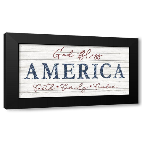 God Bless America Black Modern Wood Framed Art Print with Double Matting by Carpentieri, Natalie