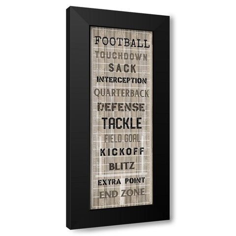Football Black Modern Wood Framed Art Print by Carpentieri, Natalie