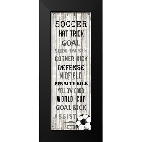 Soccer Black Modern Wood Framed Art Print by Carpentieri, Natalie