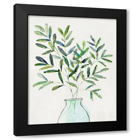 Spring Greenery Arrangement II Black Modern Wood Framed Art Print with Double Matting by Swatland, Sally