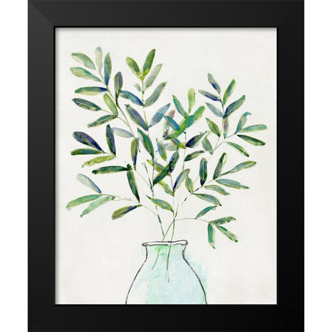 Spring Greenery Arrangement II Black Modern Wood Framed Art Print by Swatland, Sally