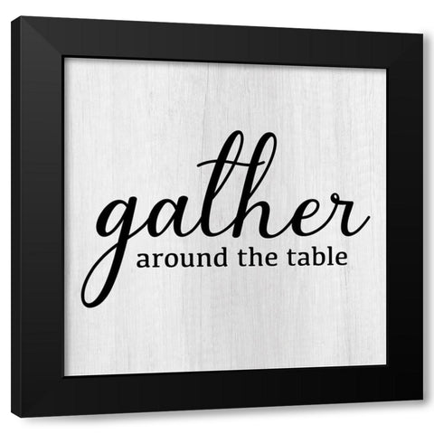 Gather Around Black Modern Wood Framed Art Print with Double Matting by CAD Designs