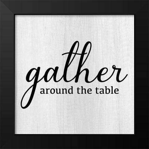 Gather Around Black Modern Wood Framed Art Print by CAD Designs