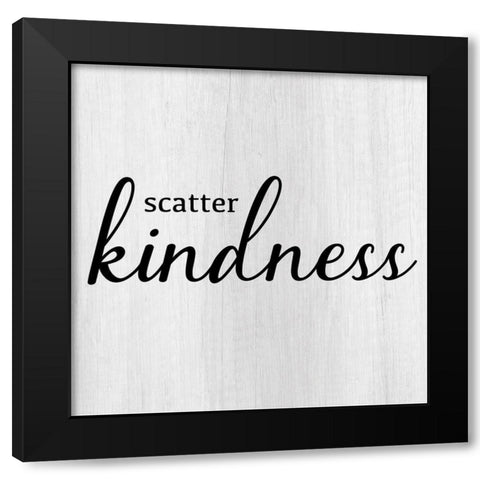 Scatter Kindness Black Modern Wood Framed Art Print by CAD Designs