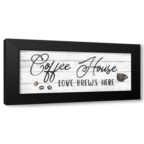 Love Brews Black Modern Wood Framed Art Print by Carpentieri, Natalie