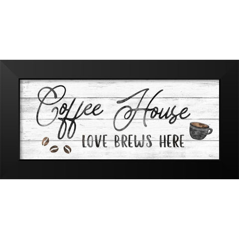 Love Brews Black Modern Wood Framed Art Print by Carpentieri, Natalie