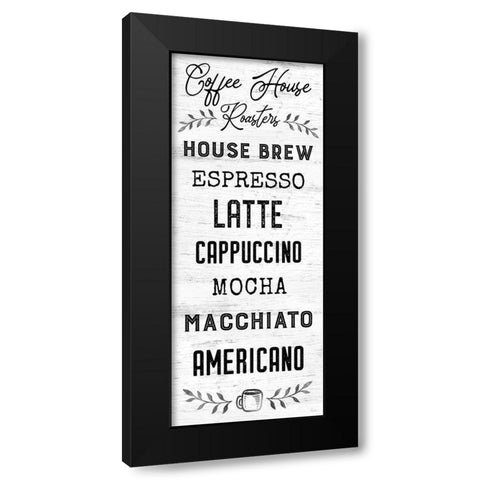Coffee House Black Modern Wood Framed Art Print by Carpentieri, Natalie