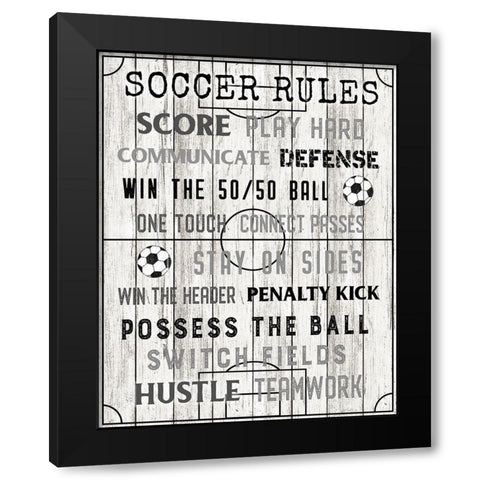Soccer Rules Black Modern Wood Framed Art Print with Double Matting by Carpentieri, Natalie
