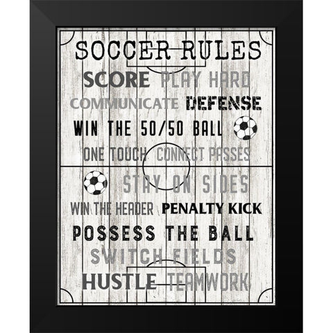 Soccer Rules Black Modern Wood Framed Art Print by Carpentieri, Natalie