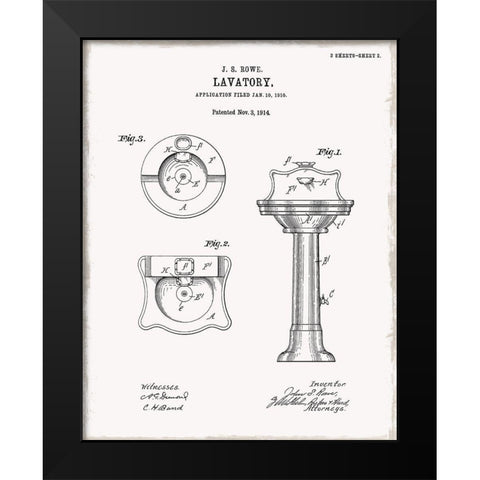Vintage Sink I Black Modern Wood Framed Art Print by Donovan, Kelly