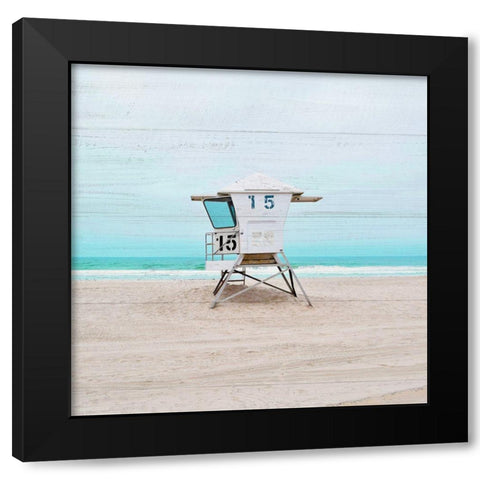 Back to Mission Beach Black Modern Wood Framed Art Print with Double Matting by Carpentieri, Natalie