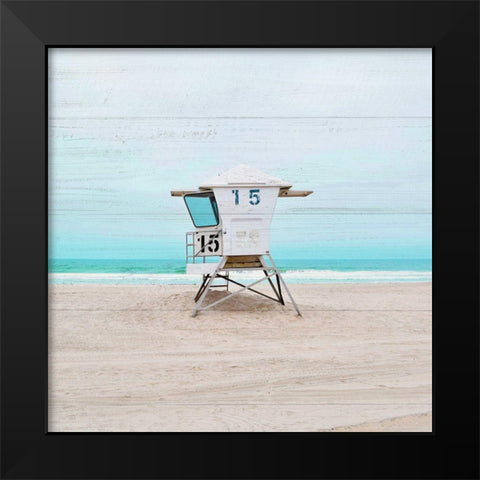 Back to Mission Beach Black Modern Wood Framed Art Print by Carpentieri, Natalie
