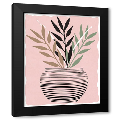 Wired Palm I Black Modern Wood Framed Art Print with Double Matting by Santiago, Daniela