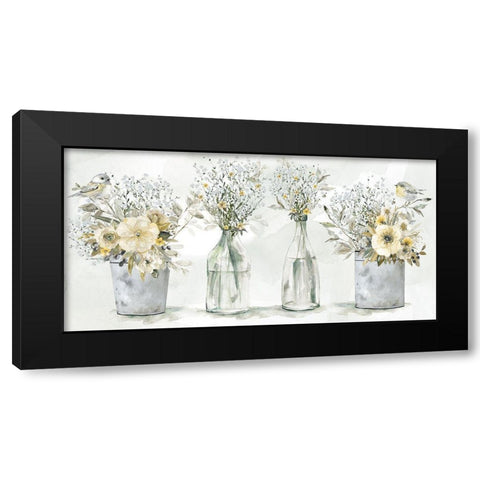 Farmhouse Bouquet Black Modern Wood Framed Art Print with Double Matting by Robinson, Carol