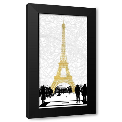 Paris Glam Black Modern Wood Framed Art Print with Double Matting by Jill, Susan