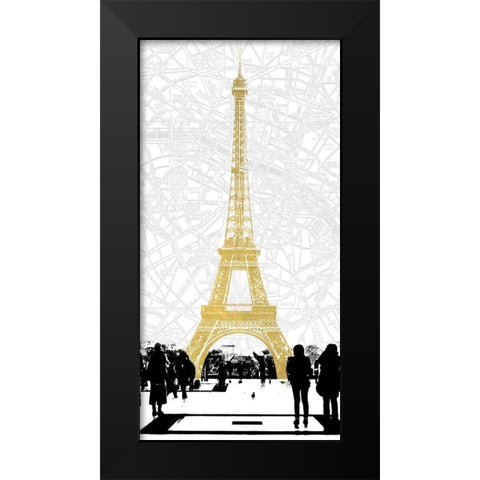 Paris Glam Black Modern Wood Framed Art Print by Jill, Susan
