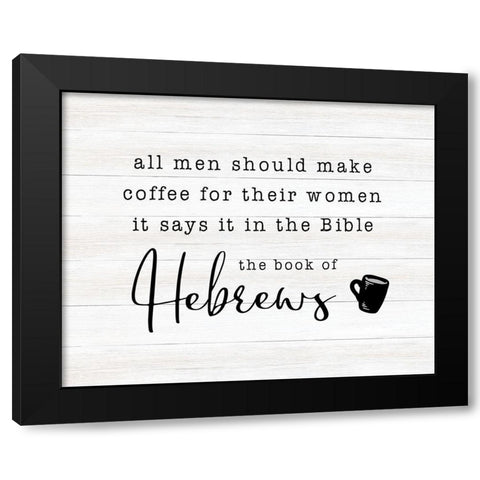 Hebrews Black Modern Wood Framed Art Print by CAD Designs