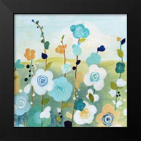 Matisse Flower Field II Black Modern Wood Framed Art Print by Tava Studios