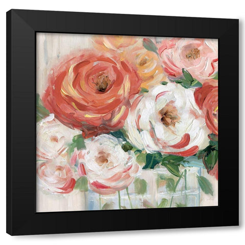 Naive Bouquet I Black Modern Wood Framed Art Print by Swatland, Sally